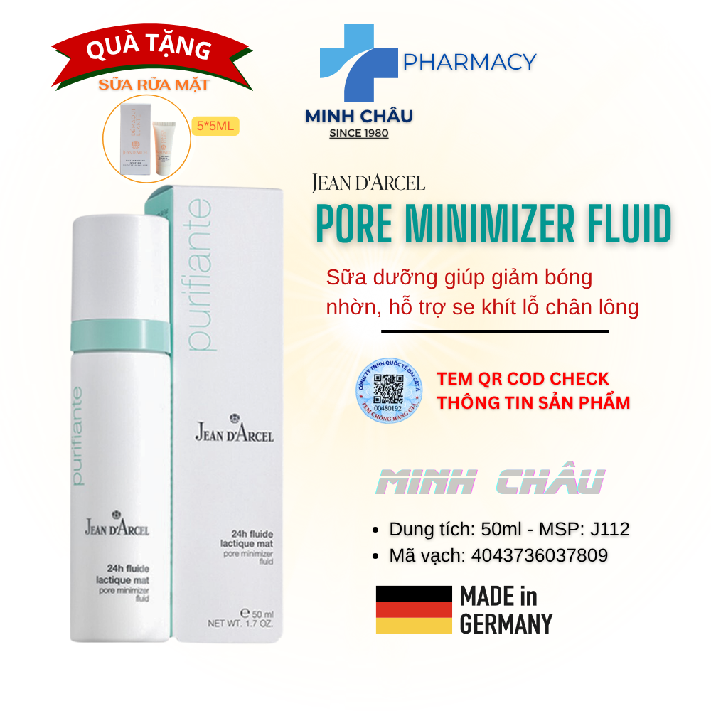 Jean D’arcel Pore Minimizer Fluid-  Sữa dưỡng giúp giảm bóng nhờn, hỗ trợ se khít lỗ chân lông – J112