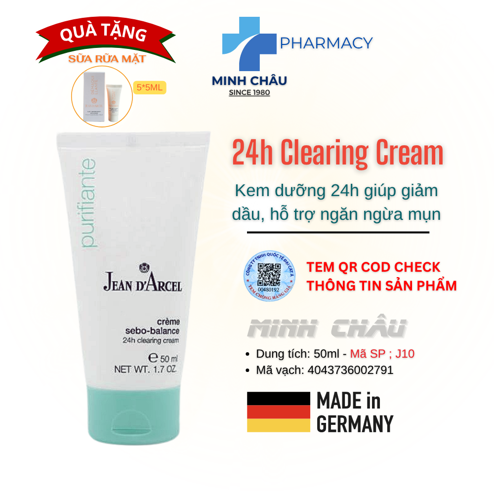 24h Clearing Cream– Kem dưỡng 24h giúp giảm dầu, hỗ trợ ngăn ngừa mụn- J10